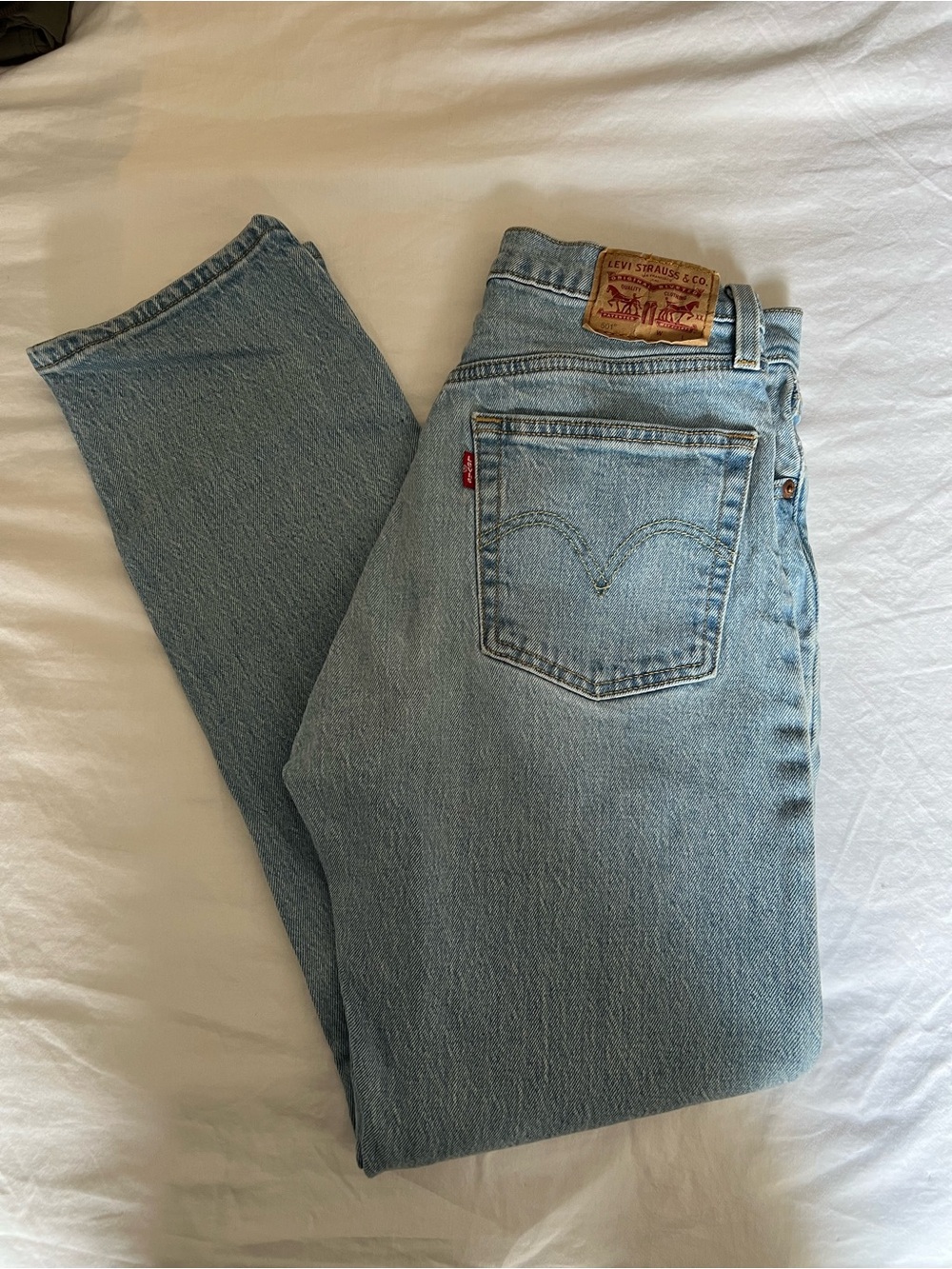 Levi's 501 Light Wash Straight Leg Jeans